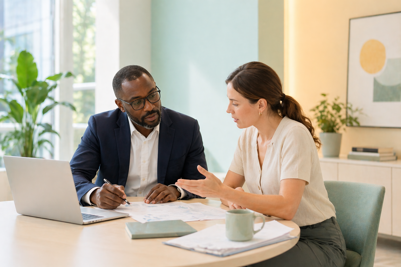 Finance professional working with financial data